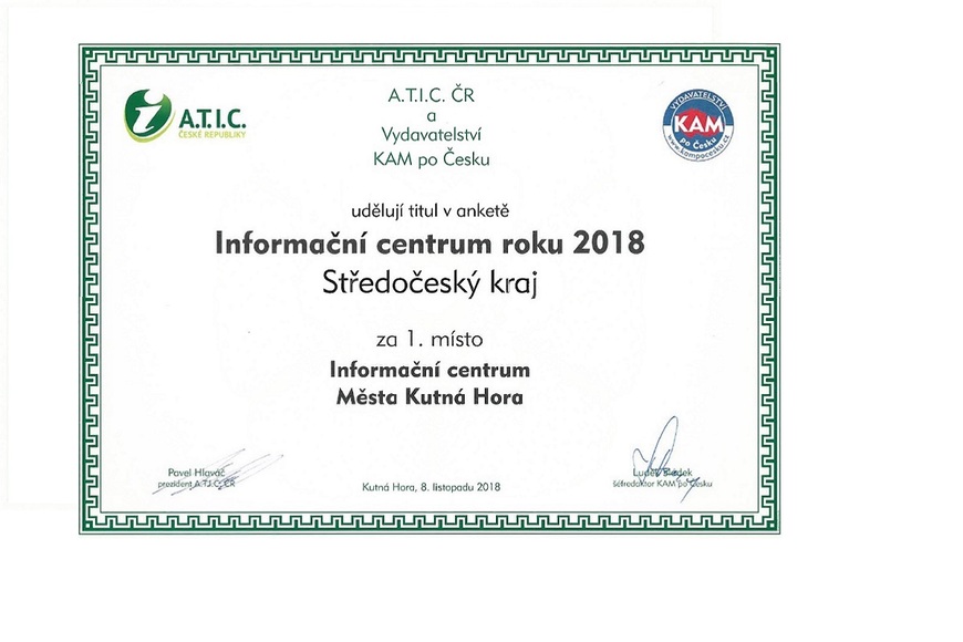 Certifikát Informační centrum roku 2018 Středočeský kraj4.jpg